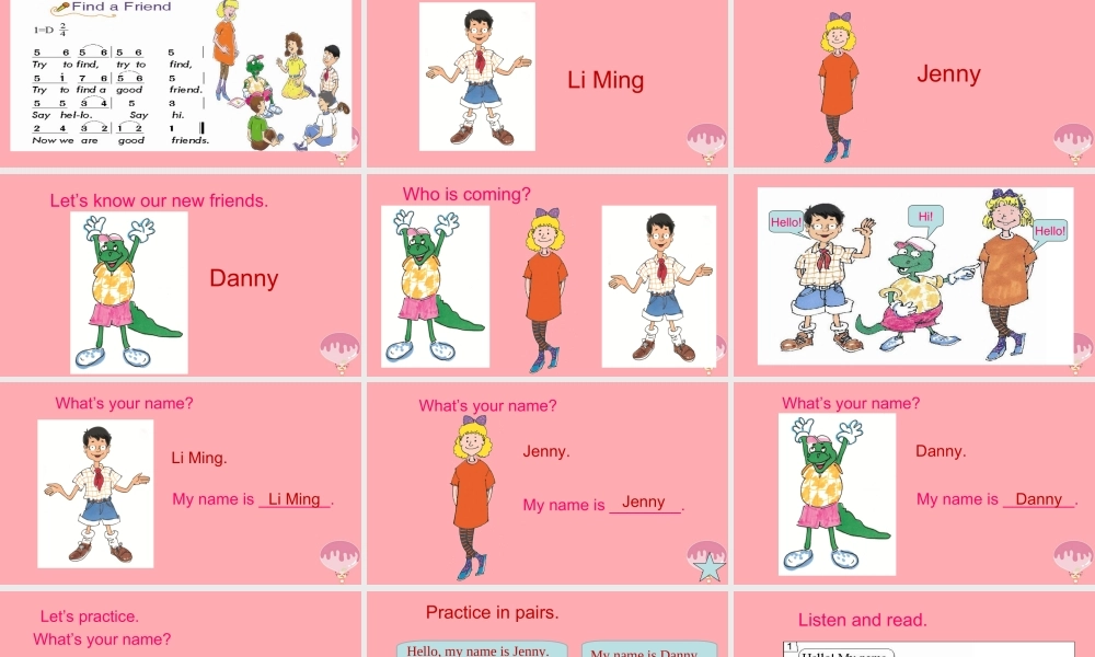 三年级英语上册 Unit 1 School and NumbersLesson 1 Hello1课件 冀教版（三起）-冀教版小学三年级上册英语课件