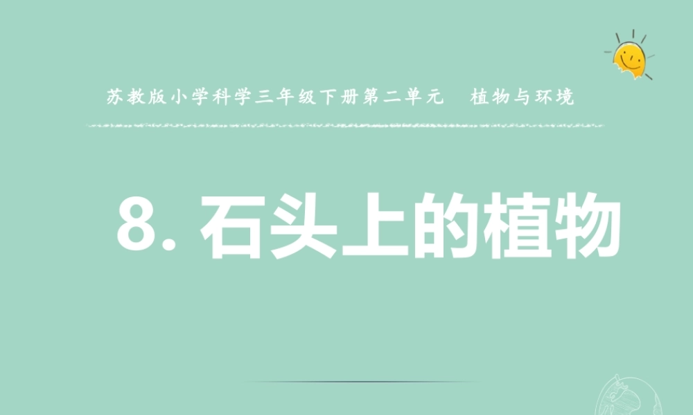 三年级科学下册 第二单元 植物与环境 8 石头上的植物课件1 苏教版-苏教版小学三年级下册自然科学课件