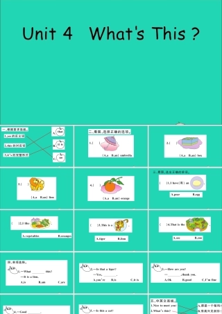 三年级英语上册 Unit 4 What's This作业课件 陕旅版（三起）-陕旅版小学三年级上册英语课件