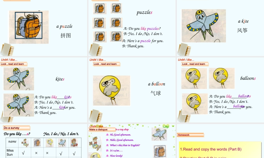 三年级英语上册 Unit 4(14)课件 苏教牛津版