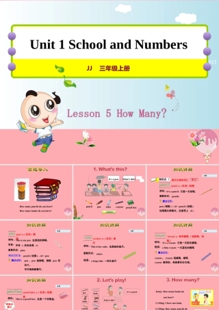 三年级英语上册 Unit 1 School and NumbersLesson 5 How Many课件 冀教版（三起）-冀教版小学三年级上册英语课件