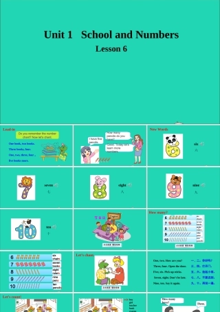 三年级英语上册 Unit 1 School and NumbersLesson 6 Numbers 6-10课件+素材 冀教版（三起）