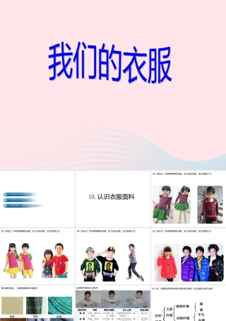 三年级科学下册 第三单元 第10课《认识衣服面料》课件3 鄂教版-鄂教版小学三年级下册自然科学课件