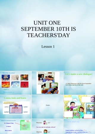 三年级英语上册 Unit 1 September 10th is Teachers’ Day Lesson 1课件 北京课改版-北京课改版小学三年级上册英语课件