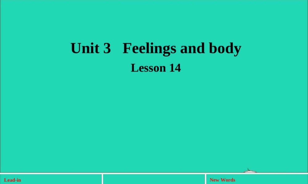 三年级英语上册 Unit 3 Body and Feelings Lesson 14 My Body课件+素材 冀教版（三起）