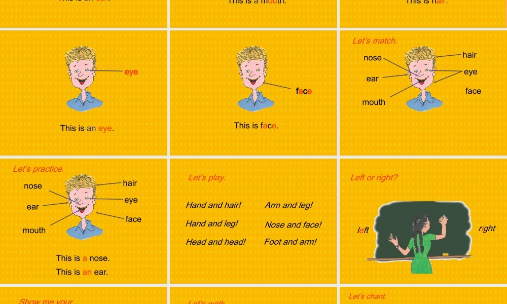三年级英语上册 Unit 3 Body and Feelings lesson 15 left and right课件 冀教版（三起）-冀教版小学三年级上册英语课件