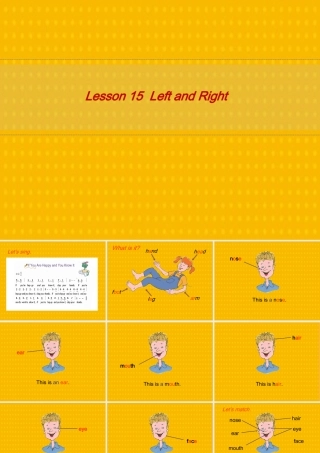 三年级英语上册 Unit 3 Body and Feelings lesson 15 left and right课件 冀教版（三起）-冀教版小学三年级上册英语课件