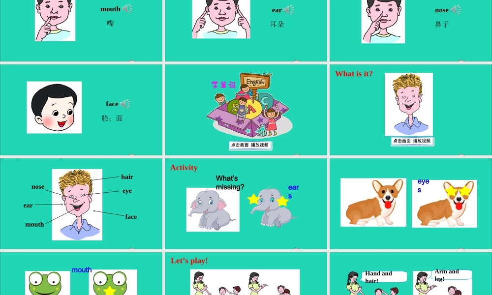 三年级英语上册 Unit 3 Body and Feelings Lesson 15 Left and Right课件+素材 冀教版（三起）