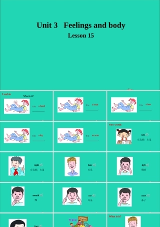 三年级英语上册 Unit 3 Body and Feelings Lesson 15 Left and Right课件+素材 冀教版（三起）