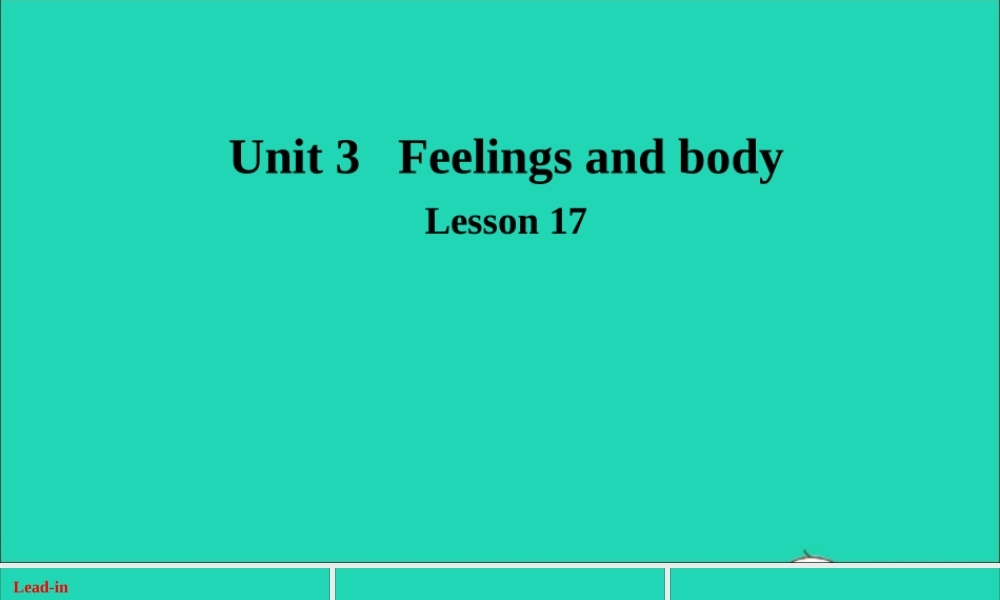 三年级英语上册 Unit 3 Body and Feelings Lesson 16 Warm and Cool课件+素材 冀教版（三起）