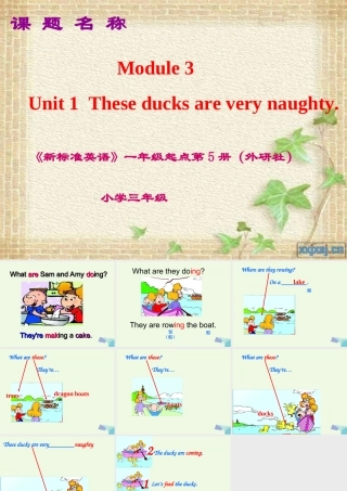 三年级英语上册 Unit 1 These ducks are very naughty课件3 外研版（一起）-外研版小学三年级上册英语课件