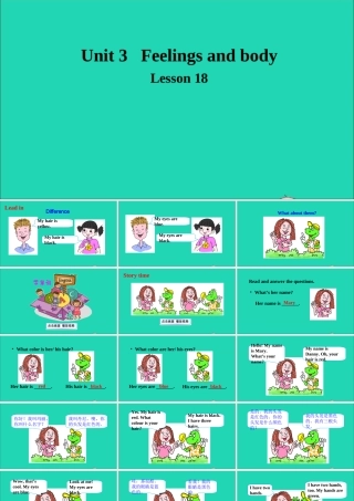 三年级英语上册 Unit 3 Body and Feelings Lesson 18 Look at Me课件+素材 冀教版（三起）