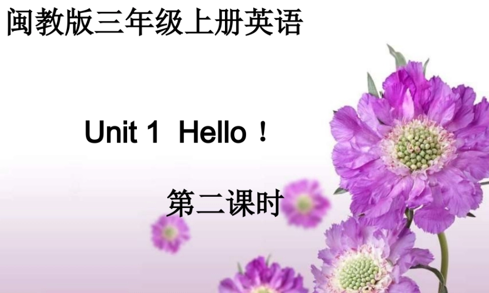 三年级英语上册 Unit 1（4）课件 闽教版