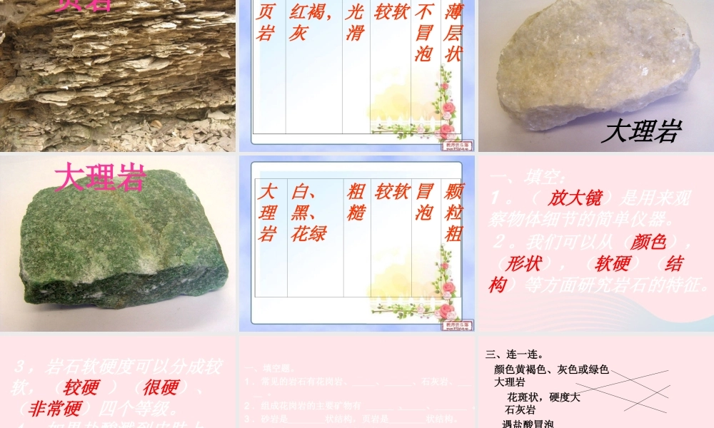 三年级科学下册 第三单元 第13课《认识岩石》课件1 青岛版五四制-青岛版小学三年级下册自然科学课件