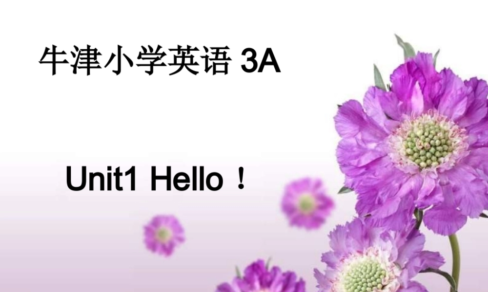 三年级英语上册 Unit 1Hello第一课时课件 人教版pep