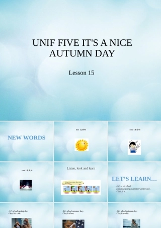 三年级英语上册 Unit 5 It’s a nice autumn day Lesson 15课件 北京课改版-北京课改版小学三年级上册英语课件