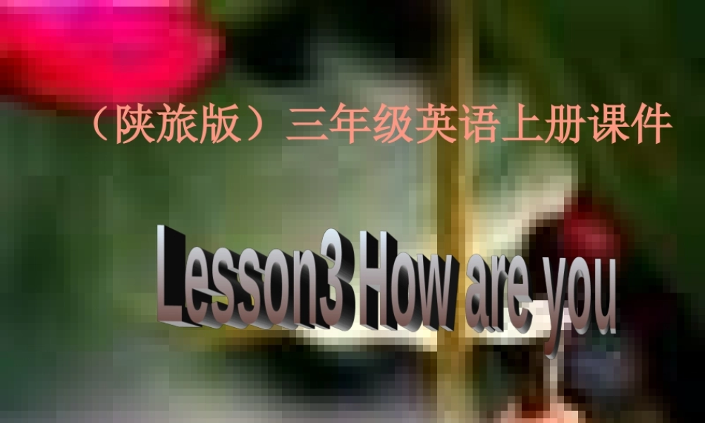 三年级英语上册 Unit 3 Good Morning课件1 陕旅版-陕旅版小学三年级上册英语课件