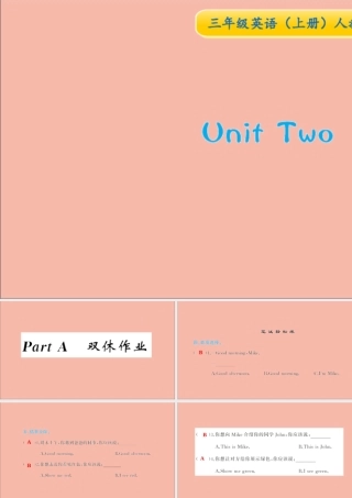 三年级英语上册 Unit 2 Colour Part A双休作业习题课件 人教PEP版-人教PEP小学三年级上册英语课件