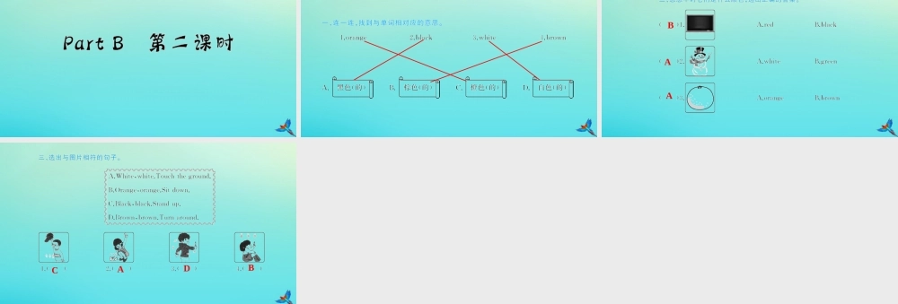 三年级英语上册 Unit 2 Colour Part B（第2课时）习题课件 人教PEP版-人教PEP小学三年级上册英语课件