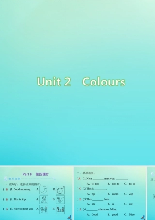 三年级英语上册 Unit 2 Colour Part B（第4课时）练习课件 人教PEP版-人教PEP小学三年级上册英语课件