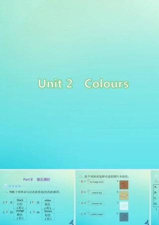 三年级英语上册 Unit 2 Colour Part B（第5课时）练习课件 人教PEP版-人教PEP小学三年级上册英语课件