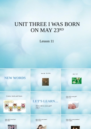 三年级英语上册 Unit 3 I was born on May 23rd Lesson 11课件 北京课改版-北京课改版小学三年级上册英语课件