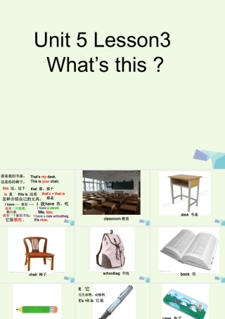 三年级英语上册 Unit 5 Lesson 3 What’s this课件 鲁科版-鲁科版小学三年级上册英语课件