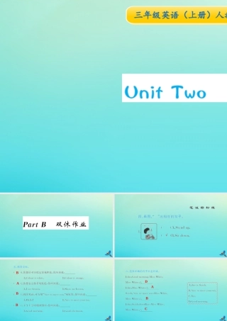 三年级英语上册 Unit 2 Colour Part B双休作业习题课件 人教PEP版-人教PEP小学三年级上册英语课件