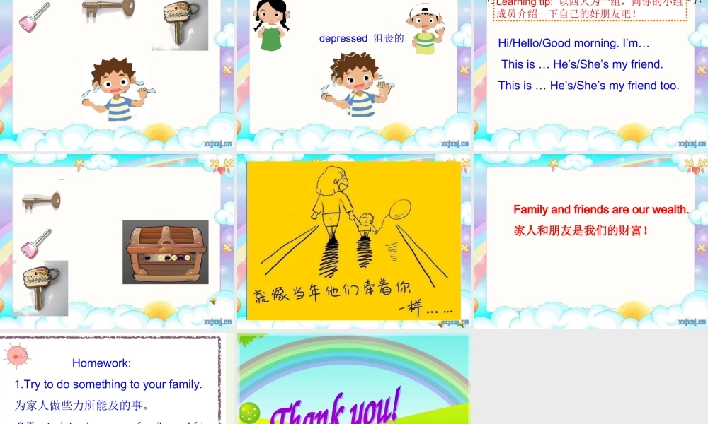 三年级英语上册 Project 1 My family and friends课件1 苏教译林版-人教版小学三年级上册英语课件