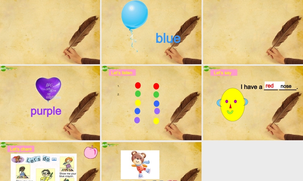 三年级英语上册 Unit 3 Let’s paint课件 人教PEP