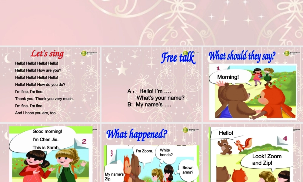 三年级英语上册 recycle 1第一课时课件 人教PEP（标准版）