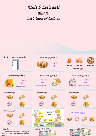 三年级英语上册 Unit 5 Let's eat Part A 第1课时备用课件+素材 人教PEP