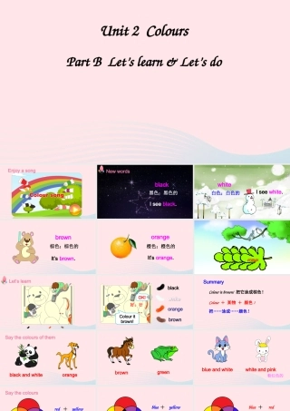 三年级英语上册 Unit 2 Colours Part B 第1课时备用课件+素材 人教PEP