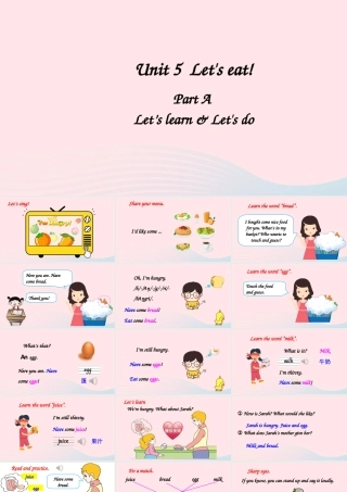 三年级英语上册 Unit 5 Let's eat Part A 第2课时上课课件+素材 人教PEP