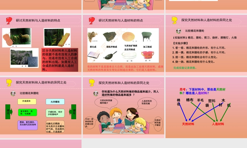 三年级科学下册 第四单元 身边的材料 12 天然材料与人造材料课件 苏教版-苏教级下册自然科学课件