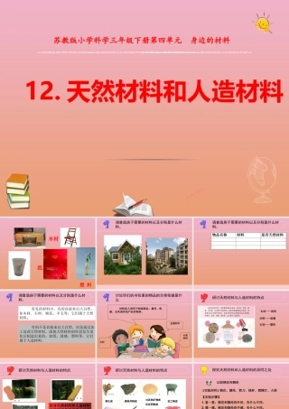 三年级科学下册 第四单元 身边的材料 12 天然材料与人造材料课件 苏教版-苏教级下册自然科学课件