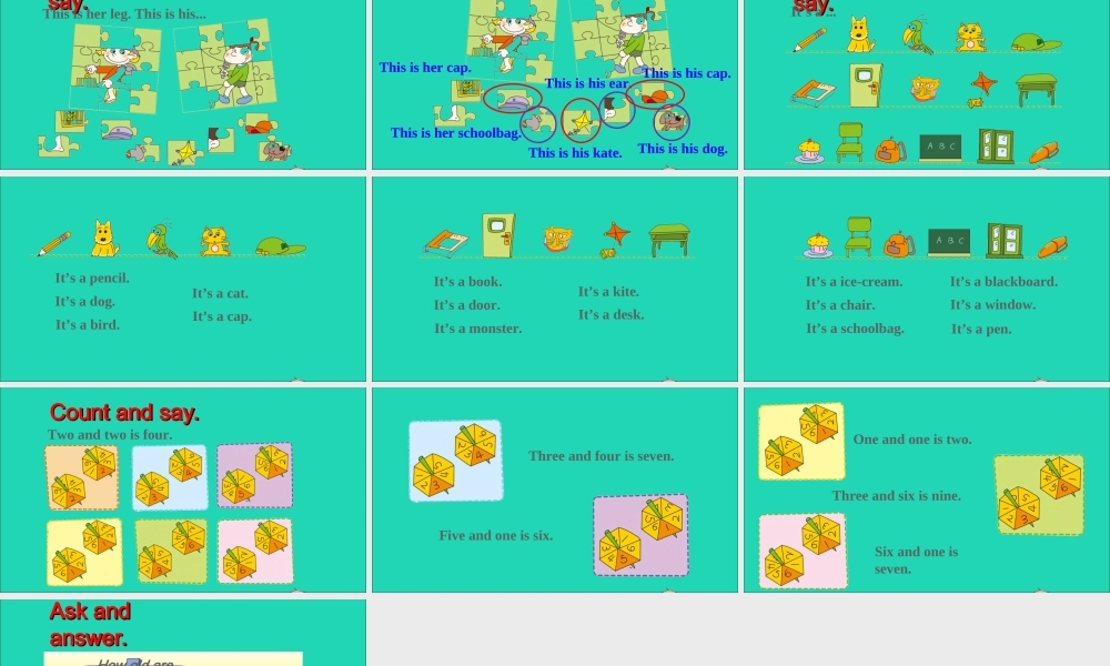 三年级英语上册 Review Module Unit 1课件 外研版（三起）-外研版小学三年级上册英语课件