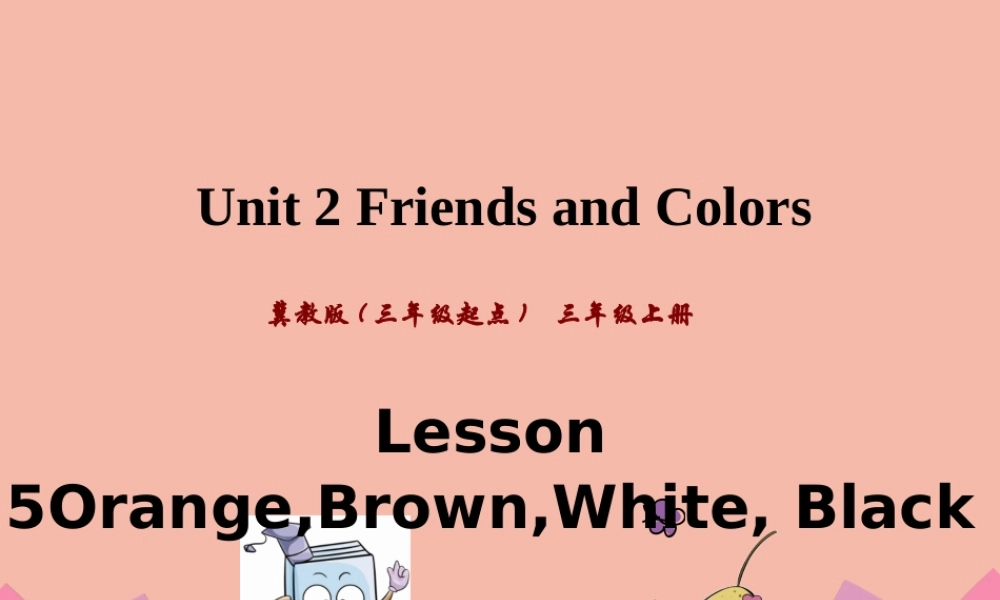 三年级英语上册 Unit 2 Friends and Colours Lesson 5 Orange， Brown， White， Black课件 冀教版（三起）-冀教版小学三年级上册英语课件