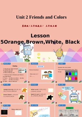 三年级英语上册 Unit 2 Friends and Colours Lesson 5 Orange， Brown， White， Black课件 冀教版（三起）-冀教版小学三年级上册英语课件
