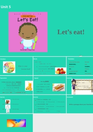 三年级英语上册 Unit 5 Let's eat（第1课时）课件 人教PEP版-人教PEP小学三年级上册英语课件