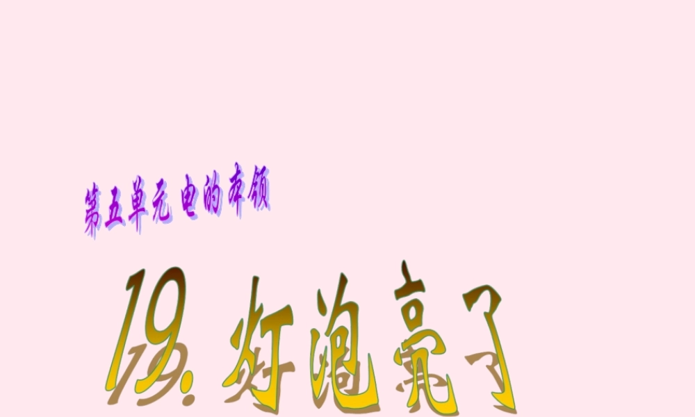 三年级科学下册 第五单元 第19课《灯泡亮了》课件1 青岛版五四制-青岛版小学三年级下册自然科学课件