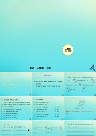 三年级英语上册 Unit 3 Look at me情景阅读练习课件 人教PEP版-人教PEP小学三年级上册英语课件