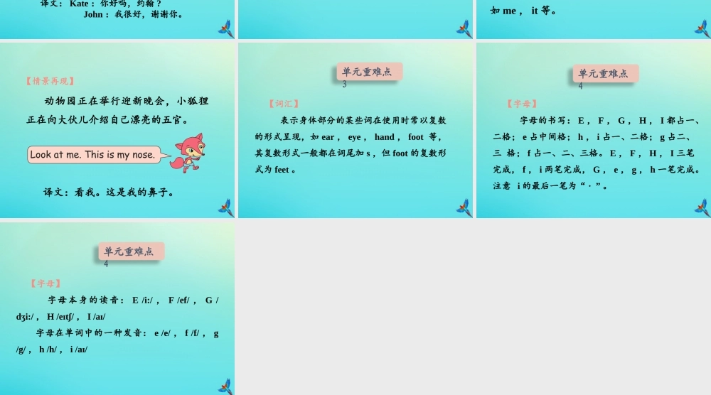 三年级英语上册 Unit 3 Look at me知识清单课件 人教PEP版-人教PEP小学三年级上册英语课件