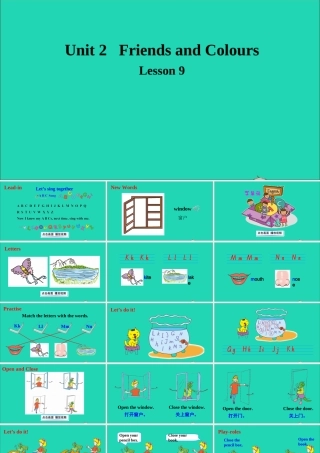 三年级英语上册 Unit 2 Friends and Colours Lesson 9 Open and Close课件+素材 冀教版（三起）