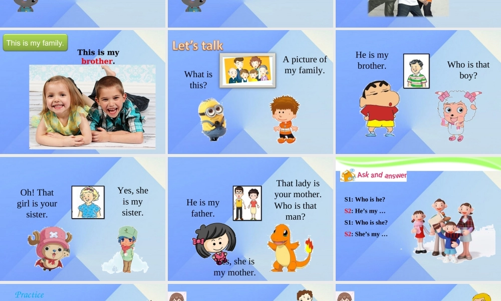 三年级英语上册 Unit 5 My family Part A课件1 （新版）闽教版-闽教版小学三年级上册英语课件