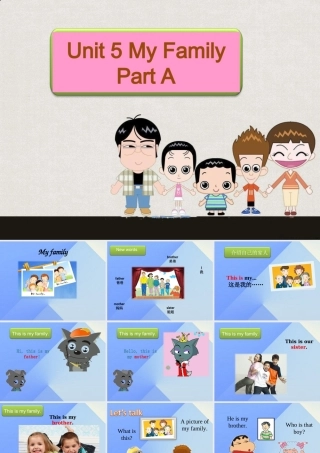 三年级英语上册 Unit 5 My family Part A课件1 （新版）闽教版-闽教版小学三年级上册英语课件