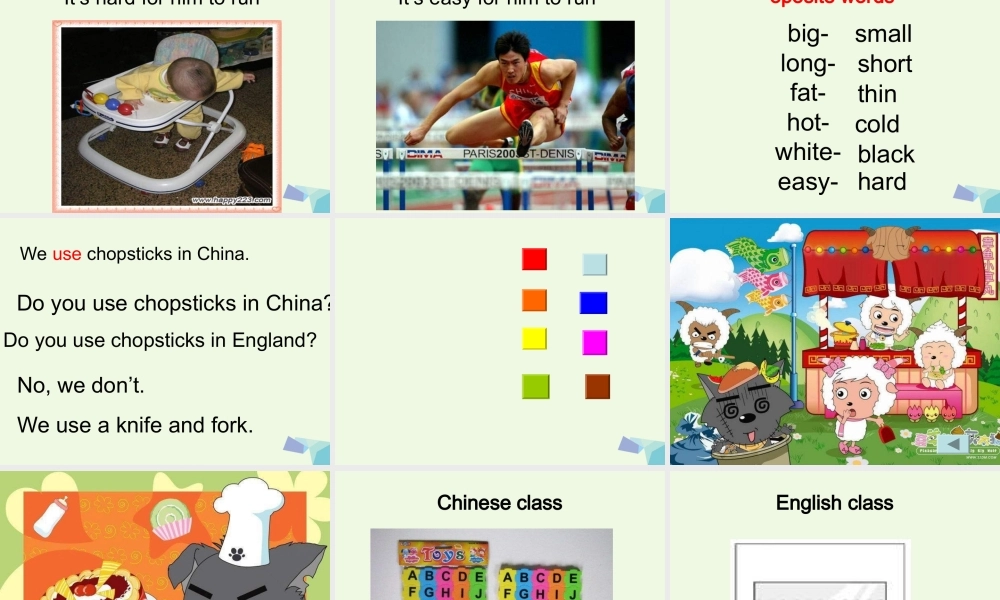 三年级英语上册 Unit 1 Do you use chopsticks in England课件 外研版（一起）-外研版小学三年级上册英语课件