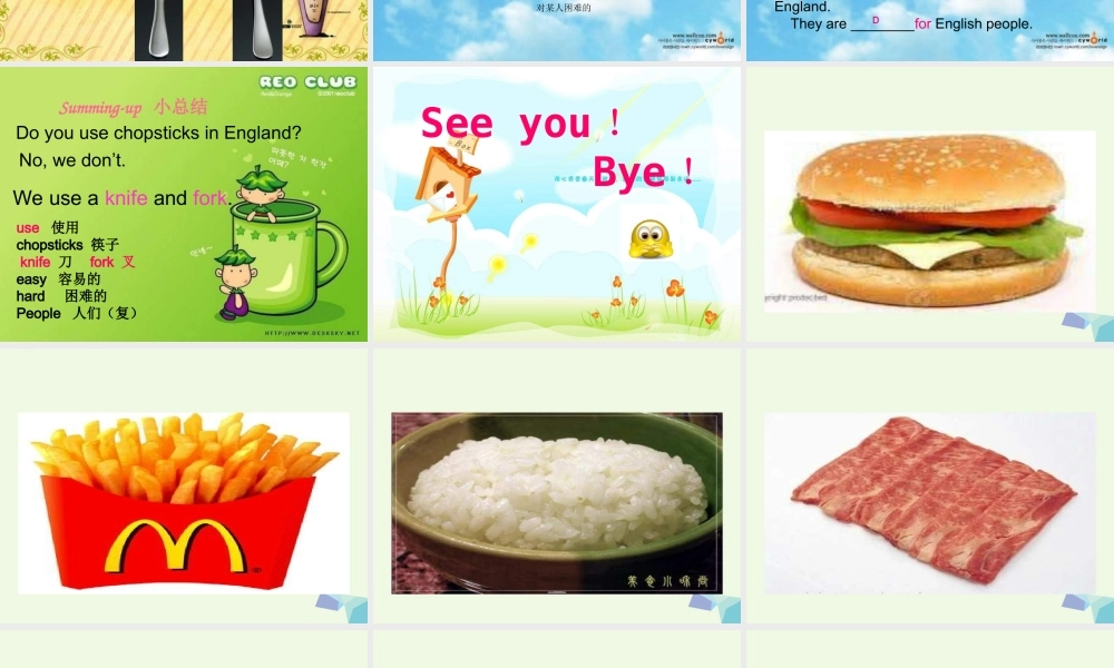 三年级英语上册 Unit 1 Do you use chopsticks in England课件2 外研版（一起）-外研版小学三年级上册英语课件