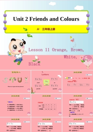 三年级英语上册 Unit 2 Friends and Colours Lesson 11 Orange, Brown, White, Black课件 冀教版（三起）-冀教版小学三年级上册英语课件