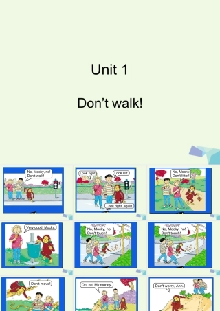 三年级英语上册 Unit 1 Don’t walk课件1 北师大版（一起）-北师大版小学三年级上册英语课件